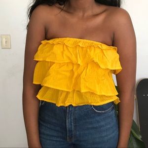 Princess Polly yellow tube top